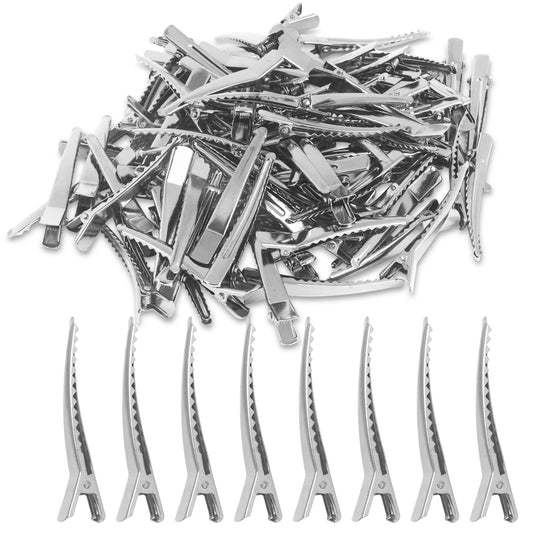 Super Z Outlet front pack of 100 silver clips showing quantity and finish for easy storage