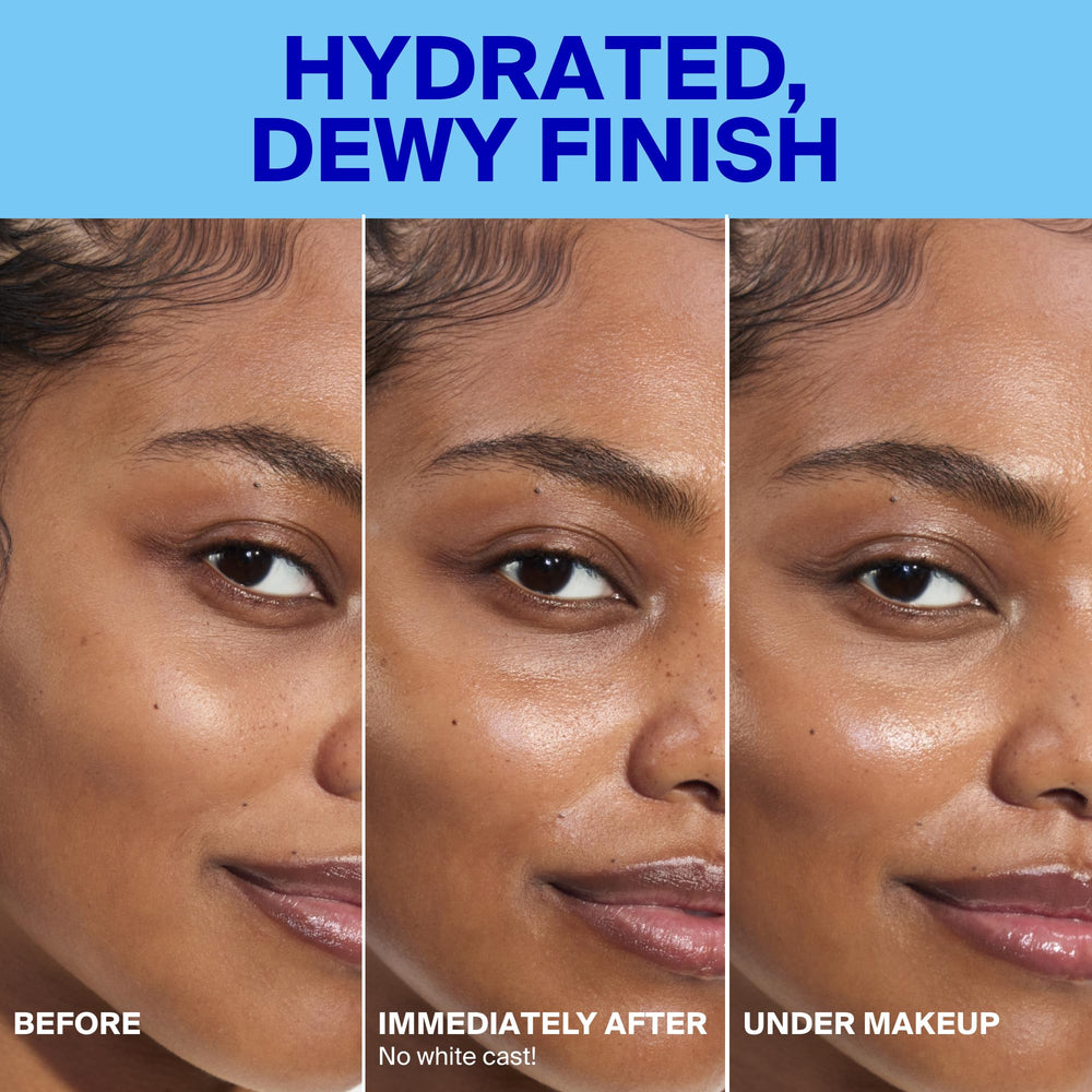 Supergoop! primed face before foundation for smoother makeup application
