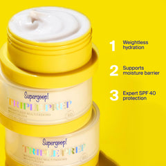 Supergoop! morning routine scene outdoors showing protection and styling ease