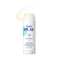 Supergoop! lip balm texture close-up highlighting moisturizing oils and smooth application