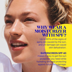 Supergoop! Superscreen layered under makeup showing a smooth base benefit