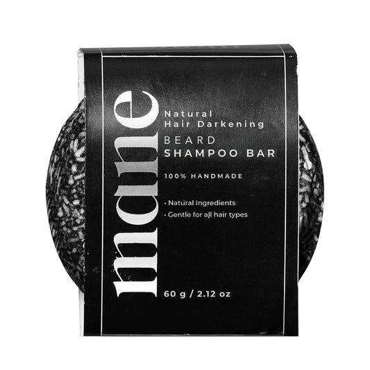Superior Mane front packaging showing the beard shampoo bar and clear label benefit