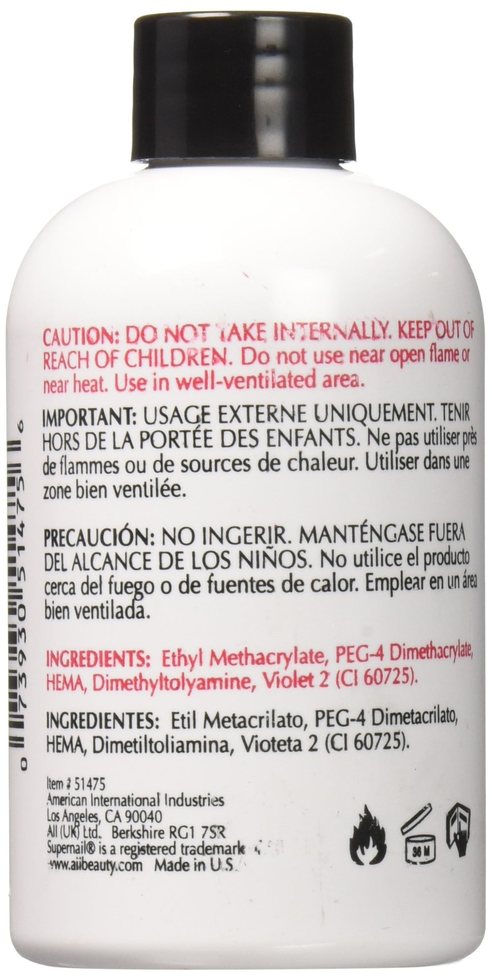 SuperNail liquid on brush during application demonstrating smooth control