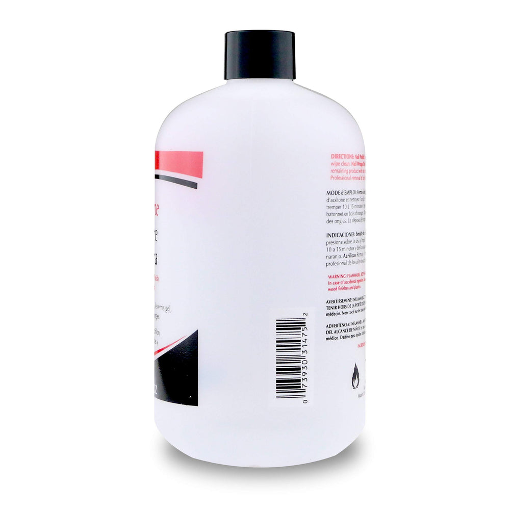 SuperNail close-up of clear acetone liquid emphasizing purity and fast removal