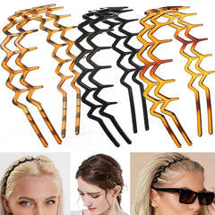 Supgoodom front view of six zigzag headbands showing set and colors for quick choice