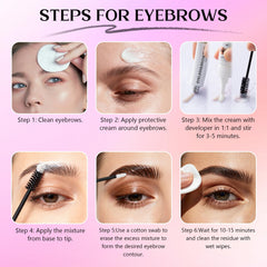 SUPGUDER application on model eyebrow demonstrating precise brush use for natural bushy results