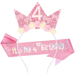 SuPoo front view crown and sash showing complete birthday set and celebratory look