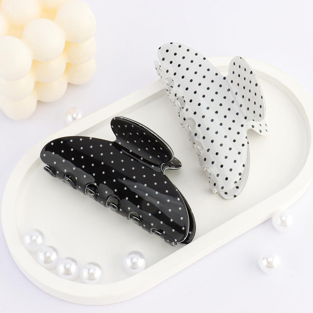 SuPoo acetate close-up highlighting glossy polka dot finish and durability