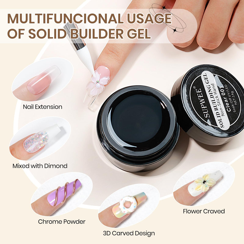 SUPWEE 24 molds layout for consistent nail extension shapes and speed