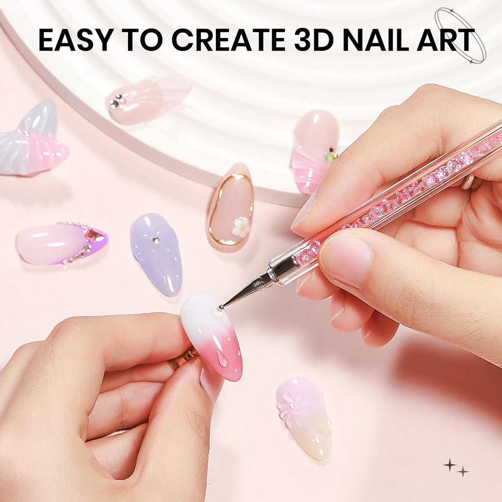 SUPWEE nail with 3D floral sculpted detail in use showing dimensional effect