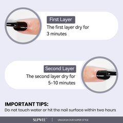 SUPWEE applied on fingernails demonstrating salon-style finish and wear appearance