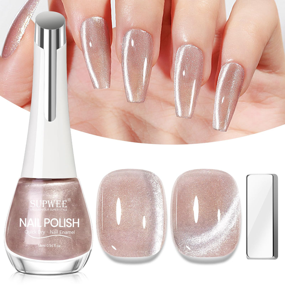 SUPWEE bottle front view showing nude cat eye shade and label for clear identification
