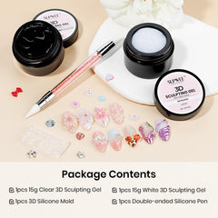 SUPWEE clear and white gel jars open to show thick non-sticky builder gel