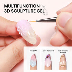 SUPWEE gel texture closeup demonstrating thick sculpting consistency for raised designs