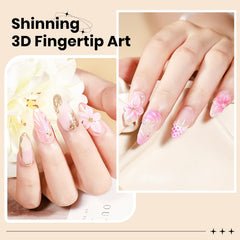 SUPWEE cured 3D flower decorations on nails demonstrating durable salon finish