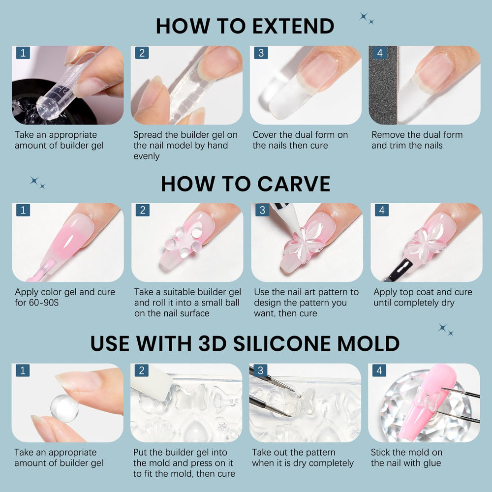 SUPWEE finished nail set displayed on stand emphasizing salon-quality results