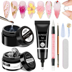 SUPWEE front packaging showing complete 3D gel art kit and contents
