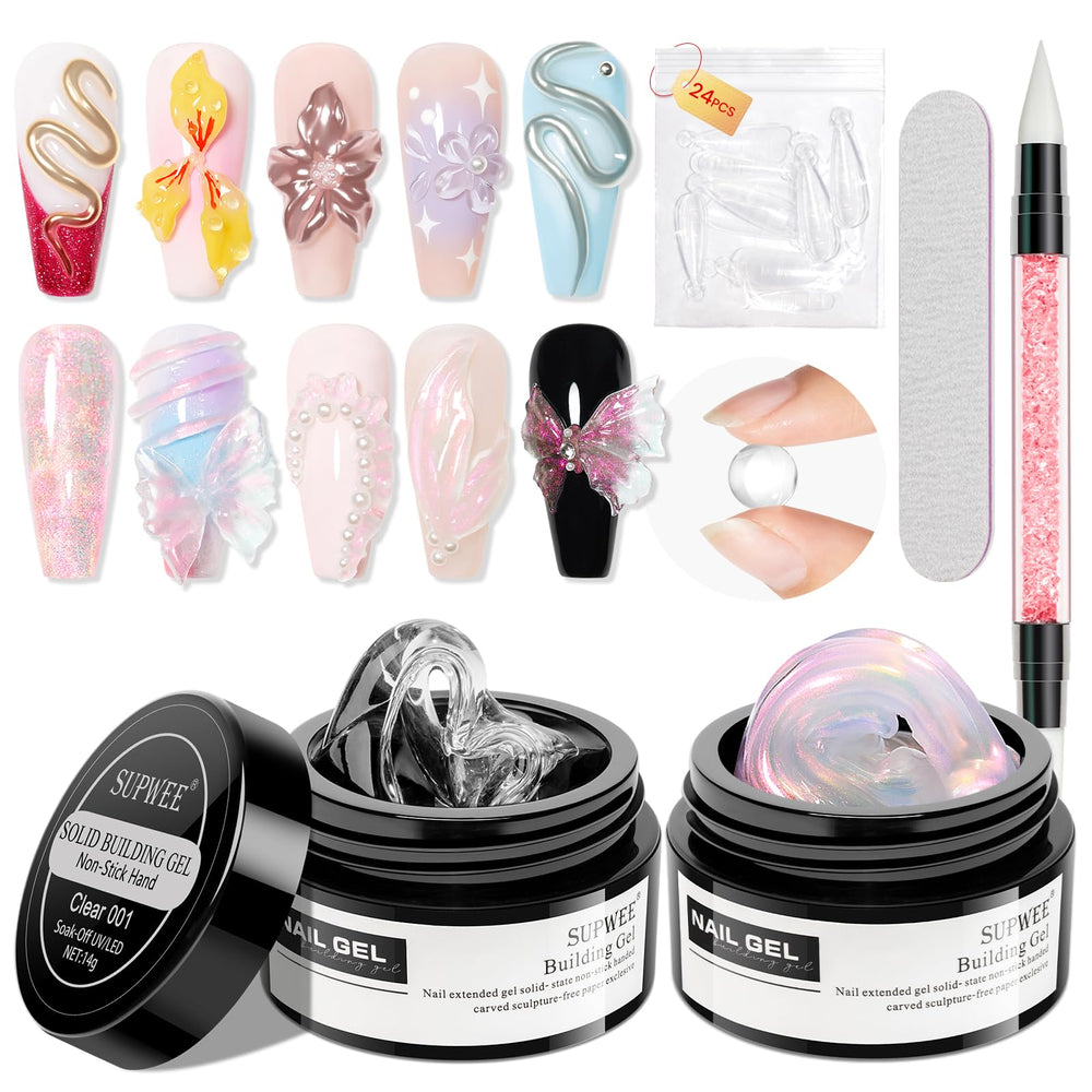 SUPWEE front packaging showing pink aurora and clear gels, ready-to-use kit benefit