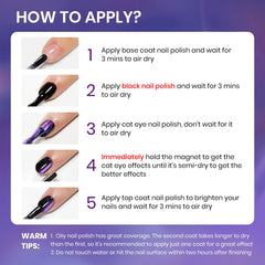 SUPWEE galaxy holographic swatches on nail tips showing blue-to-purple shift benefit versatile style