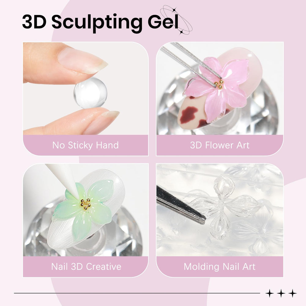 SUPWEE gel application step-by-step on nail showing easier sculpting and control