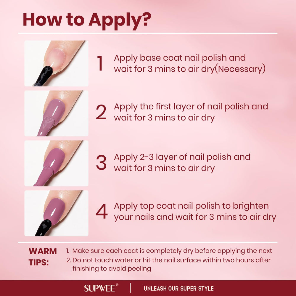 SUPWEE glossy finish on nails showing high-shine result and polished appearance