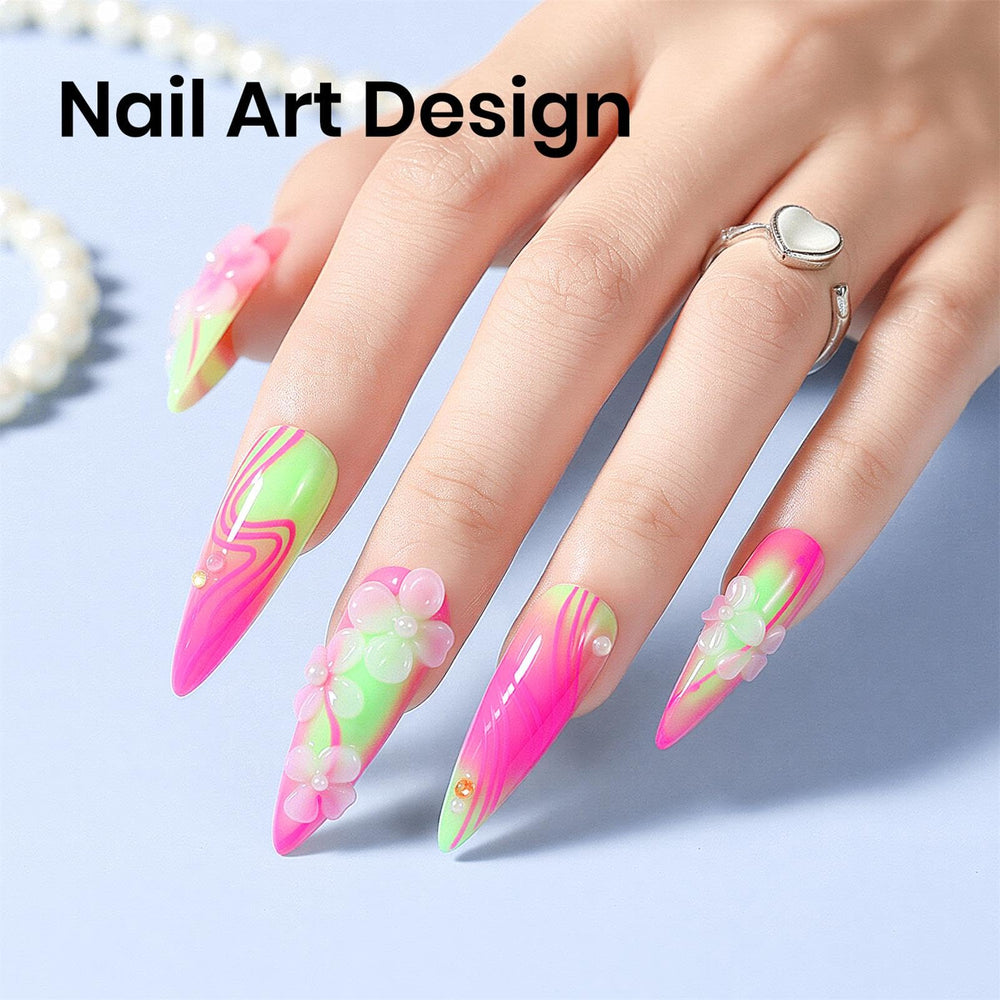 SUPWEE being hand-sculpted onto nail, highlights easy tool-free application