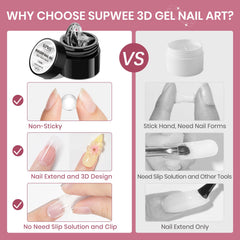 SUPWEE milky white and clear builder gel jars for layering contrast