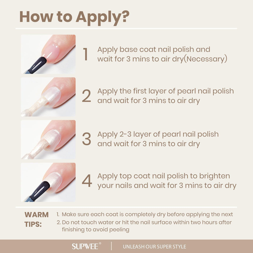 SUPWEE nail art scene with shells and pearls showing creative layering benefit