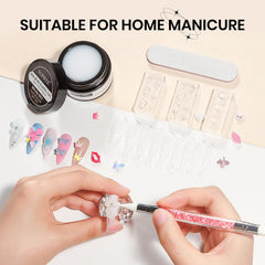 SUPWEE before and after nail extension image showing strong, natural-looking length benefit