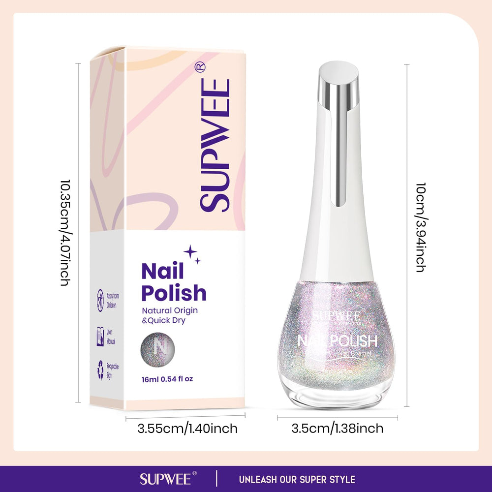 SUPWEE manicure with party outfit showing eye-catching shimmer benefit