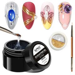 SUPWEE 15g tub next to fingertip for scale showing compact, salon-ready size