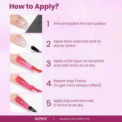 SUPWEE nails reflecting light after top coat showing high-gloss protection benefit