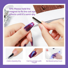 SUPWEE wide magnetic stick used to create the cat-eye stripe, simplifies design