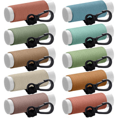 Sureio front view of ten earth-tone holders showing compact storage benefit