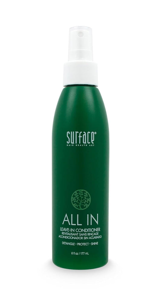 SURFACE bottle front view showing label and compact 6 fl oz size for travel convenience