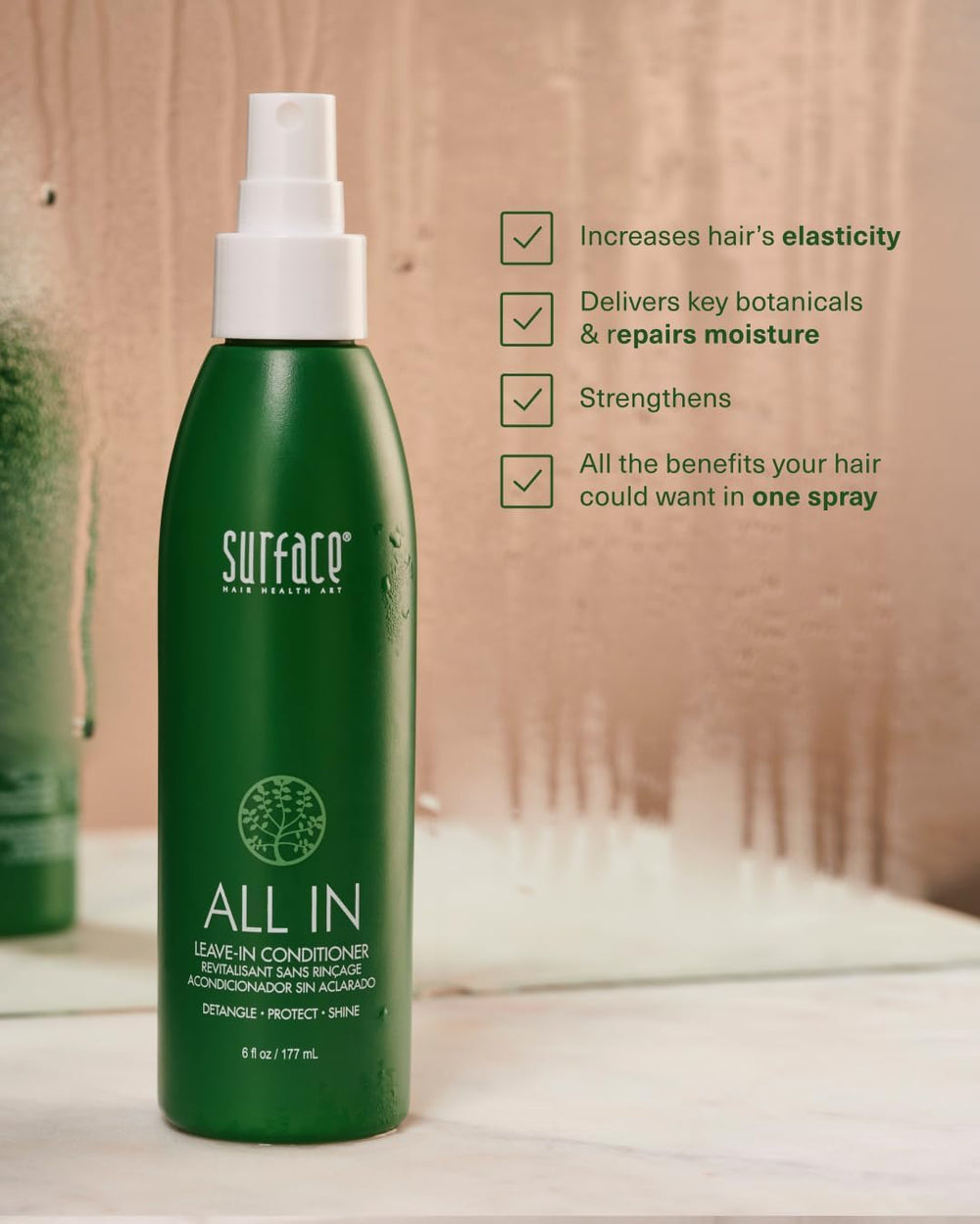SURFACE applied to curly hair reducing frizz and defining curls for smoother styling