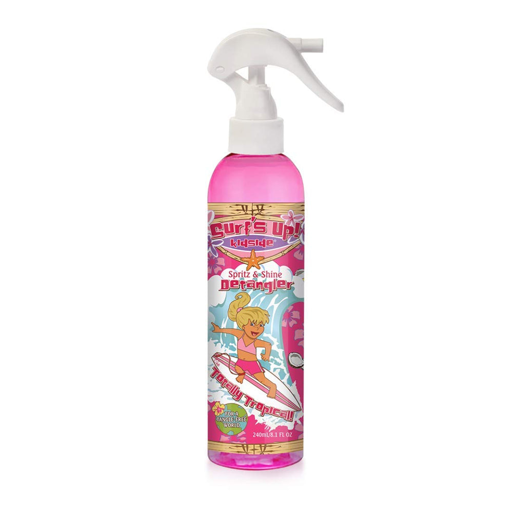 Surf's Up Kidside bottle front packaging showing label and tropical design benefit: easy identification