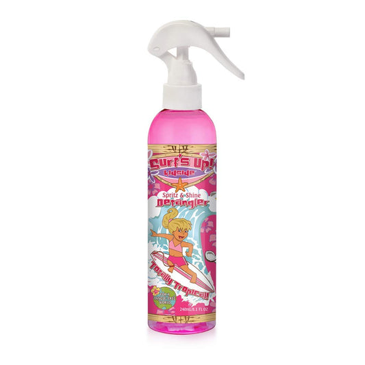 Surf's Up Kidside bottle front packaging showing label and tropical design benefit: easy identification
