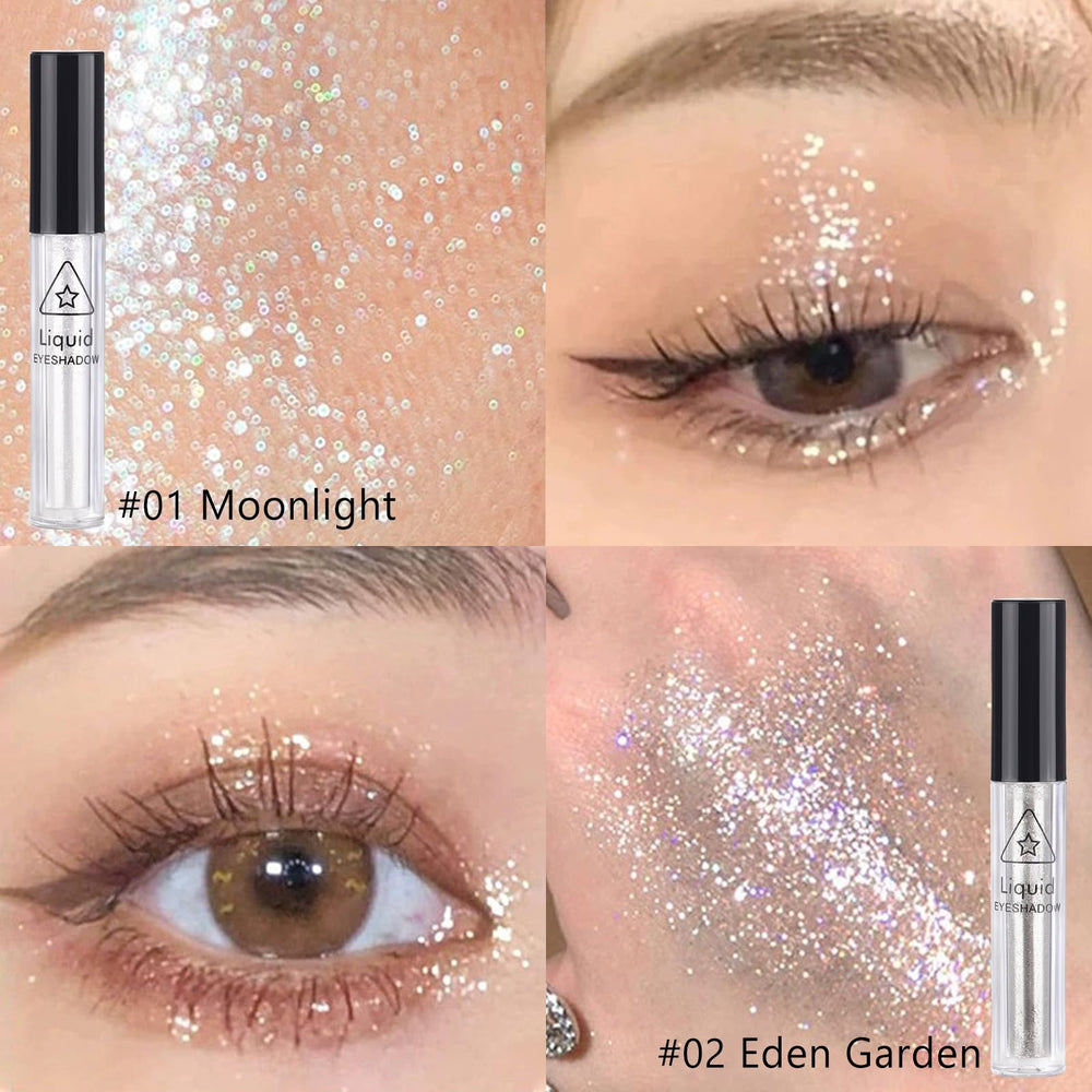 SUSIKEKI Eden Garden and Mermaid shades blended on eyelid showing iridescent color payoff