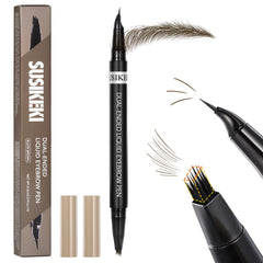 SUSIKEKI front view of dual-ended brow pen showing both caps and branding for convenience