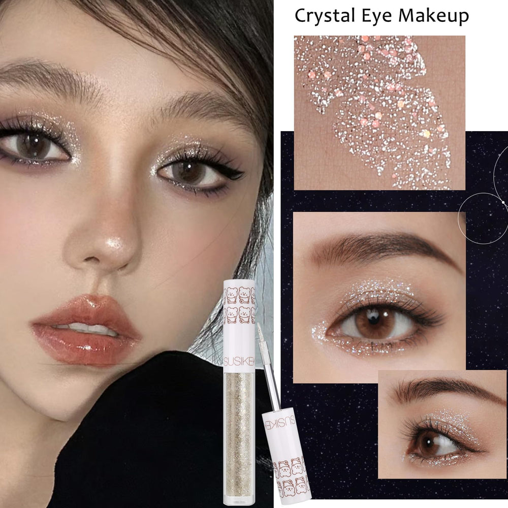 SUSIKEKI lifestyle party look showing glitter eyeliner for long-lasting sparkle