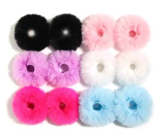 SUSULU front view of 12-pack bright mixed scrunchies showing vibrant colors and packaging benefit