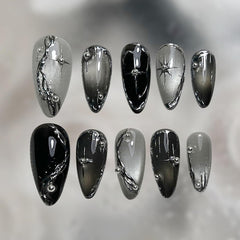 Sutaozhi front packaging showing full 30-piece gothic nail kit and benefit of complete set
