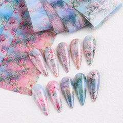 SUTOKAKA variety layout flatlay presenting ten different floral colorways for mix-and-match