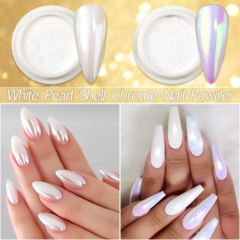 SUTOZMIWE gold chrome manicure close-up highlighting high-shine reflective finish