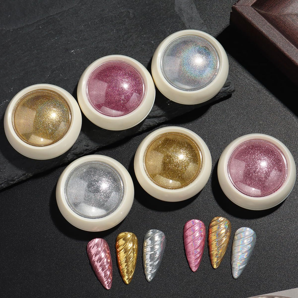 SUTOZMIWE lifestyle manicure shot showing finished aurora nails for inspiration
