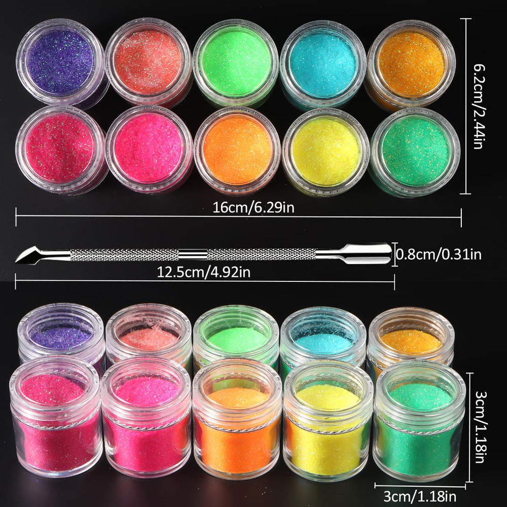 SUTOZMIWE open bottles array displaying unique iridescent pigment shades for mixing