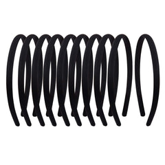 Suyegirl front pack of twenty black satin headbands showing value