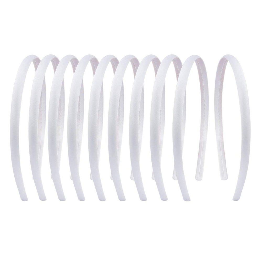 Suyegirl front view of packed 20 white headbands showing quantity and style
