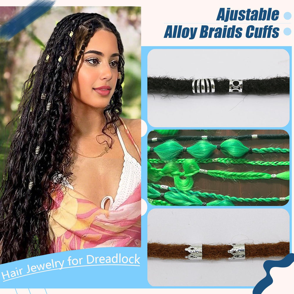 SVNMU adjustable cuffs attached to braids for decorative, secure hold